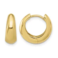 Gold Graduating Hinged Hoop Earrings — 13.5 x 14.5 mm · 14 KT Yellow