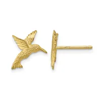 Gold Hummingbird Post Earrings — 14 KT Yellow