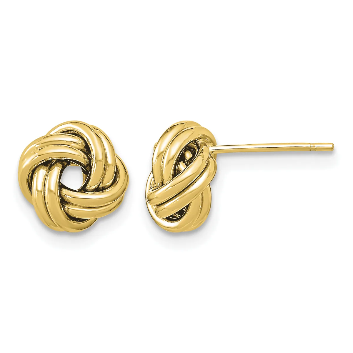 Gold Love Knot Post Earrings — 9 mm · 14 KT Yellow