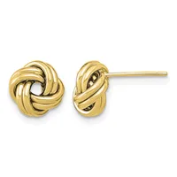 Gold Love Knot Post Earrings — 9 mm · 14 KT Yellow