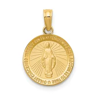 Gold Miraculous Medal Pendants — 14 KT Yellow · 12.8 x 12.5 mm