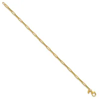 A gold paperclip chain bracelet with elongated oval links and a small lobster clasp closure.