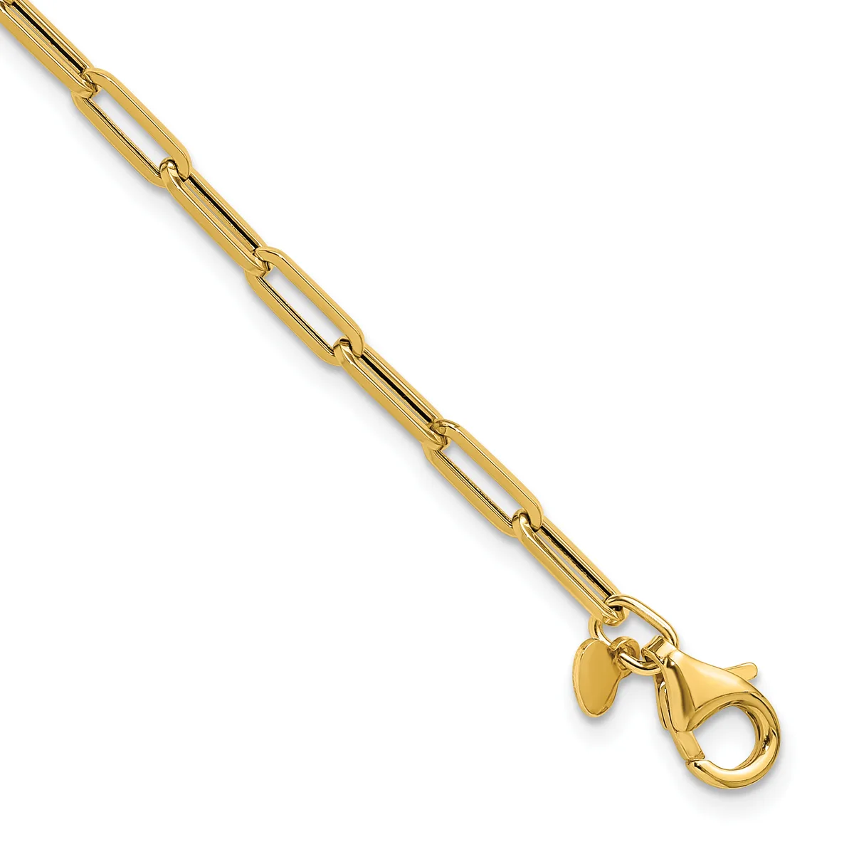 Gold Paperclip Bracelets — 7.25 in · 14 KT Yellow · 3 mm