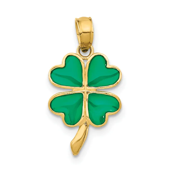 Gold Polished Four Leaf Cl.over Pendants — 14 KT Yellow