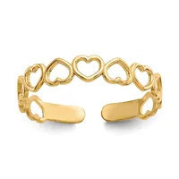 Gold Polished Heart Toe Ring — 10 KT Yellow