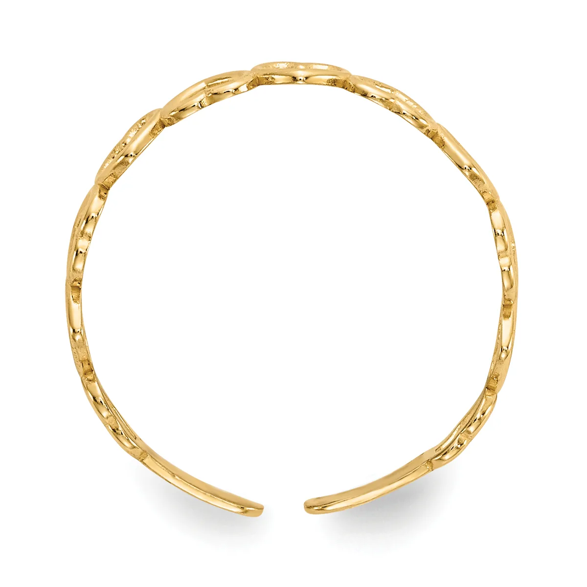 A gold-colored open cuff bracelet with a textured hammered surface, shown against a white background.