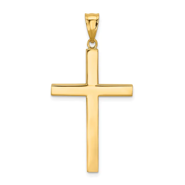 Gold Polished Latin Cross Pendant — 14 KT Yellow