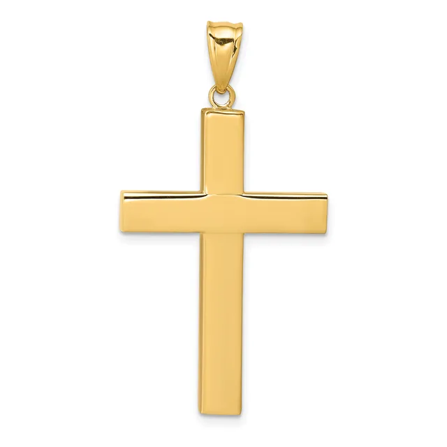 Gold Polished Latin Cross Pendant — 14 KT Yellow · 22 x 35.5 mm