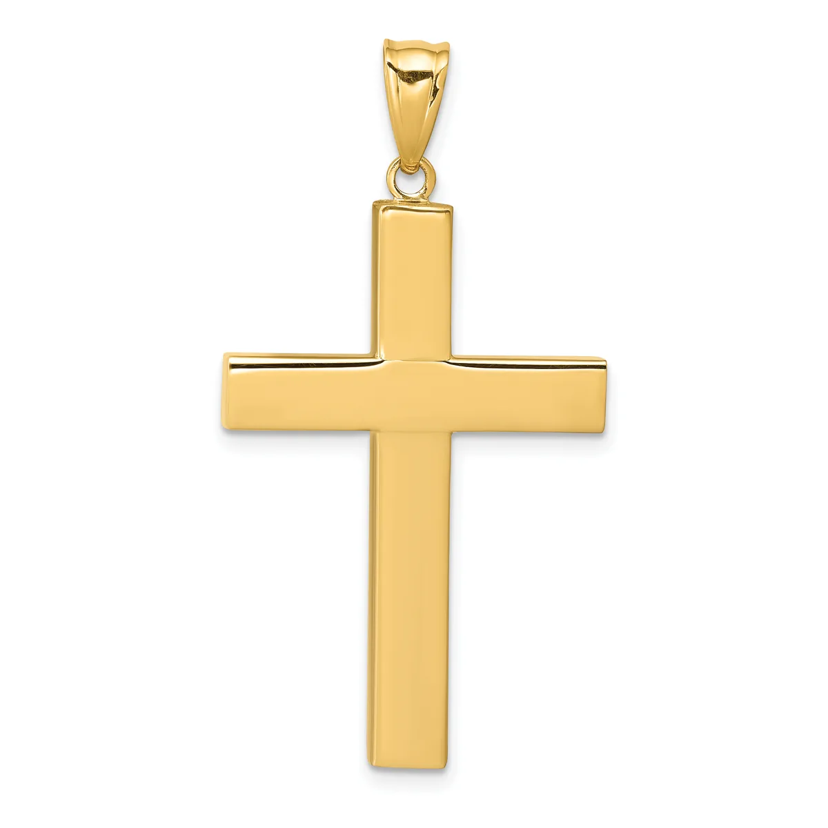 Gold Polished Latin Cross Pendant — 14 KT Yellow · 22 x 35.5 mm