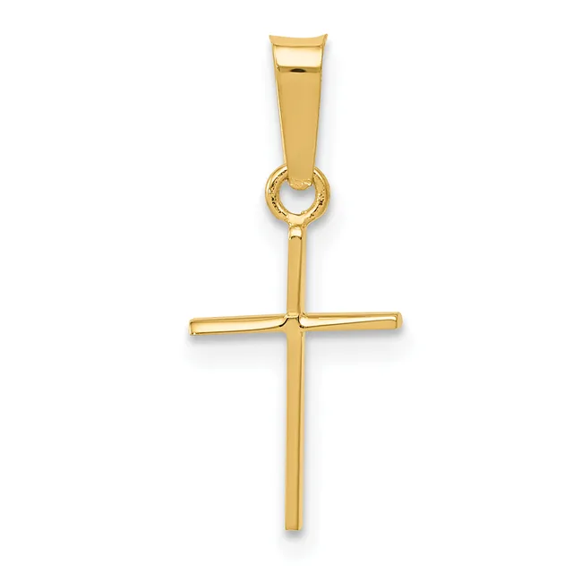Gold Polished Latin Cross Pendant — 14 KT Yellow