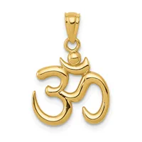 Gold Polished Om Pendants — 14 KT Yellow · 14 x 14.5 mm