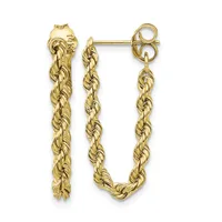 Gold Rope Dangle Post Earrings — 28 mm · 14 KT Yellow · 8 mm