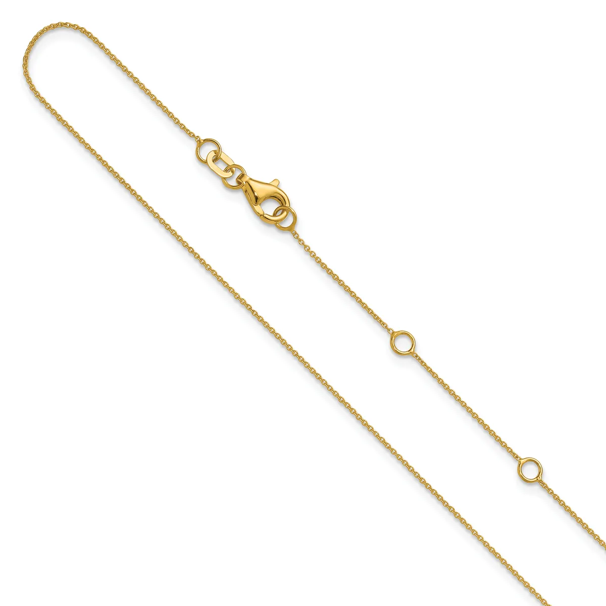 Gold Round Cable Adjustable Chain — 16 in · 14 KT Yellow · 0.8 mm