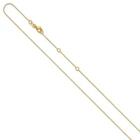 A delicate gold-toned chain necklace with small circular link details, featuring a lobster clasp closure at the top.