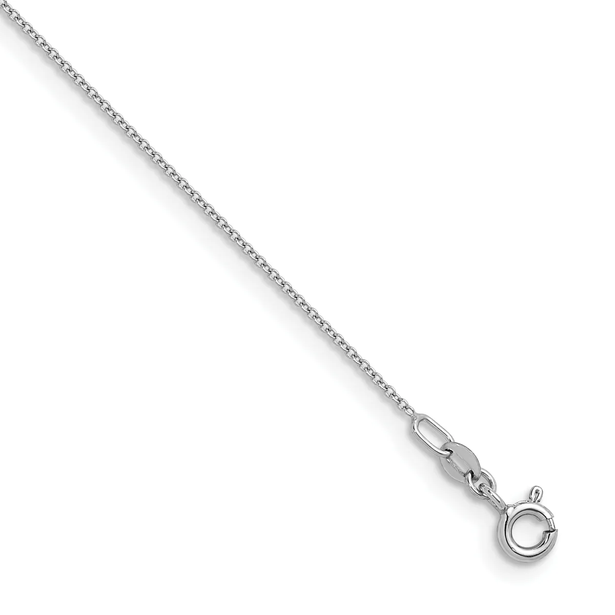 Gold Solid Cable Chain — 16 in · 14 KT White · 1.1 mm