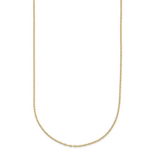 Gold Solid Oval Link Cable Chain — 16 in · 14 KT Yellow · 1 mm