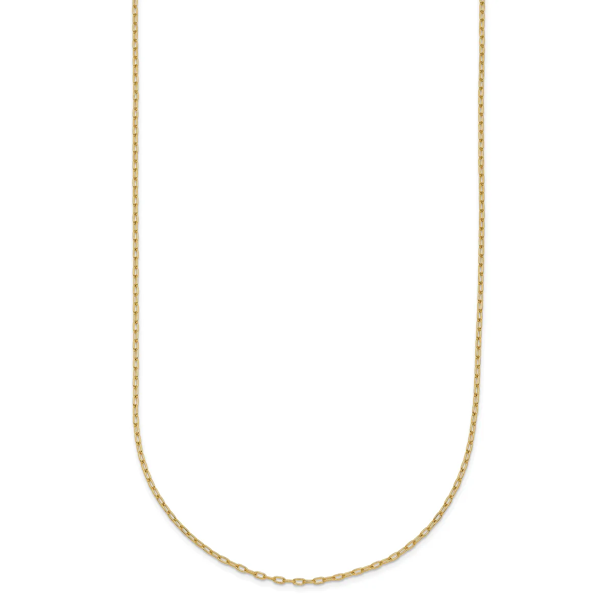 Gold Solid Oval Link Cable Chain — 16 in · 14 KT Yellow · 1 mm