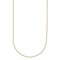 Gold Solid Oval Link Cable Chain — 16 in · 14 KT Yellow · 1 mm