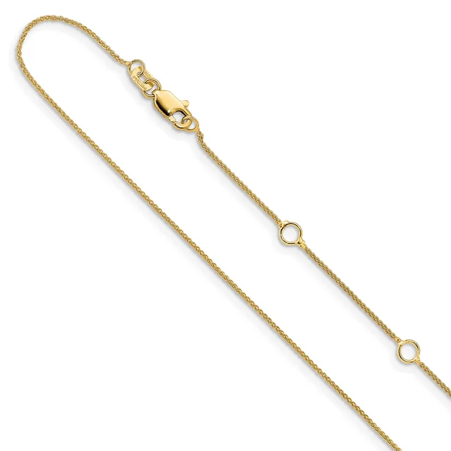 Gold Spiga Adjustable Chain — 16 in · 10 KT Yellow · 0.8 mm