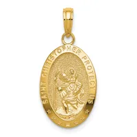 Gold St. Christopher Pendants — 14 KT Yellow · 12.75 x 21.75 mm