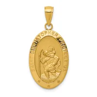 Gold St. Christopher Pendants — 14 KT Yellow · 15 x 24.5 mm