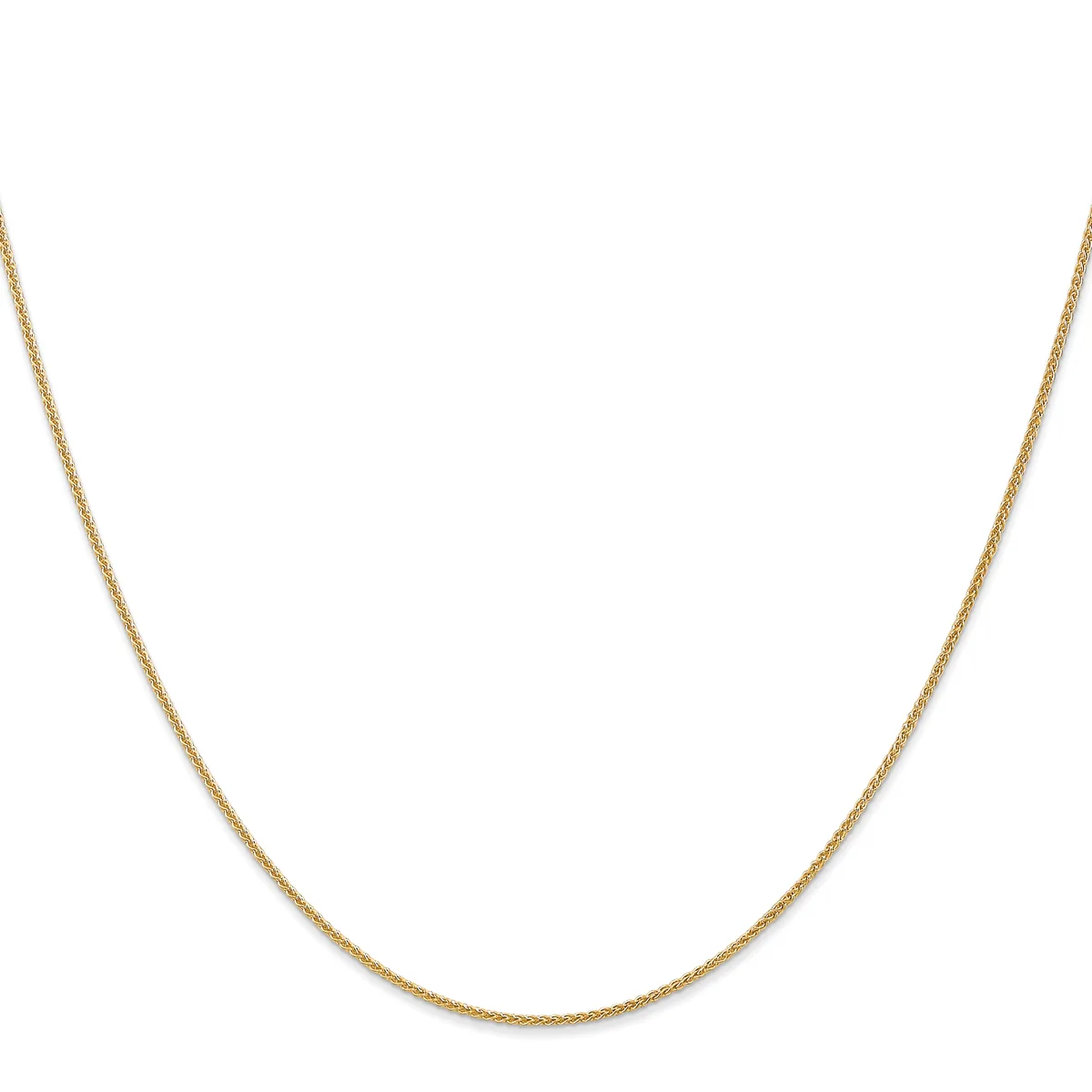 A delicate gold-toned chain necklace with a fine mesh or rope texture, displayed against a white background.