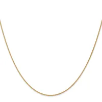 A delicate gold-toned chain necklace with a fine mesh or rope texture, displayed against a white background.