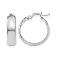 Hinged Hoop Earrings — 19 mm · 10 KT White · 4 mm