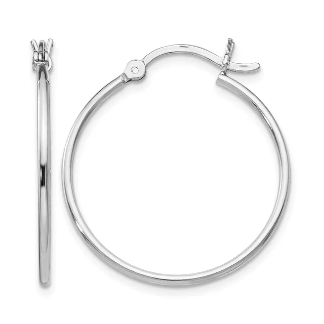 Hinged Hoop Earrings — 27 mm · Sterling Silver · 2 mm