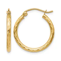 Hinged Hoop Earrings — 20 mm · 10 KT Yellow · 2 mm