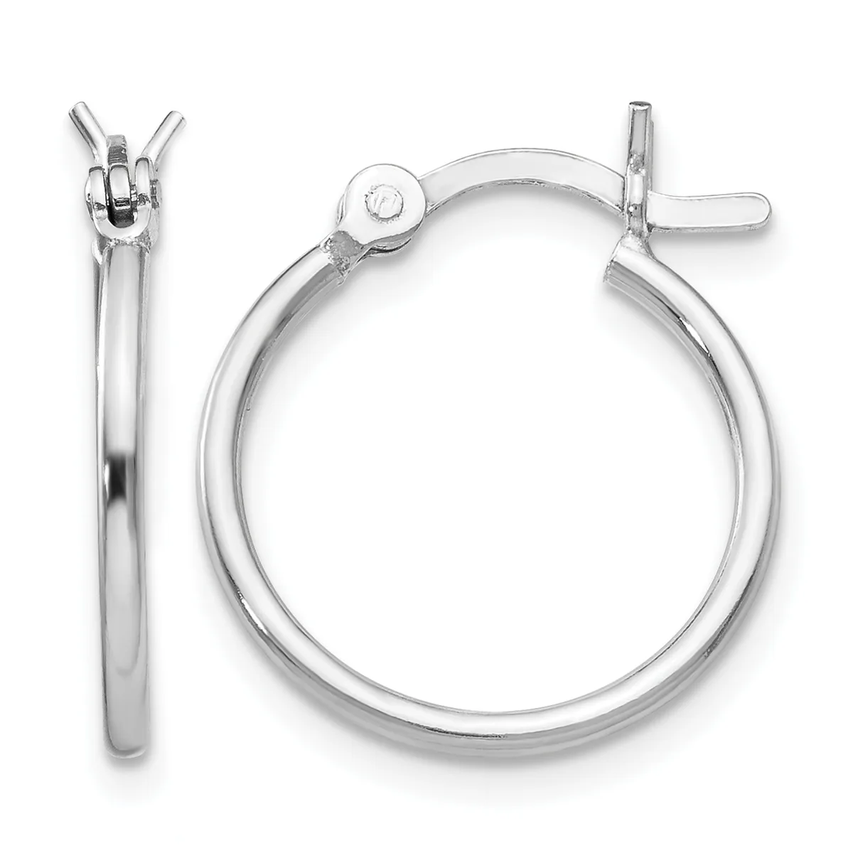 Hinged Hoop Earrings — 16 mm · Sterling Silver · 3 mm