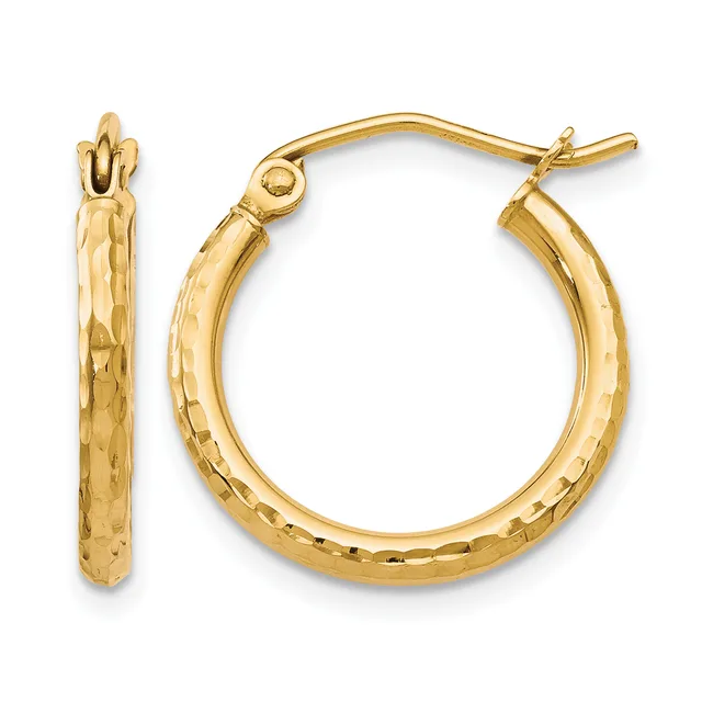 Hinged Hoop Earrings — 17 mm · 10 KT Yellow · 2 mm