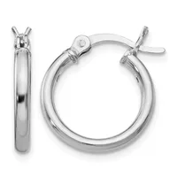 Hinged Hoop Earrings — 15 mm · Sterling Silver · 3 mm