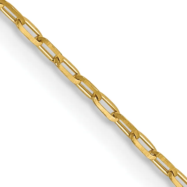 Long Open Cable Link Chains — 16 in · 14 KT Yellow · 1 mm