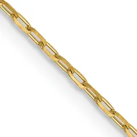 Long Open Cable Link Chains — 16 in · 14 KT Yellow · 1 mm