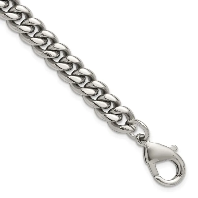 Stainless Steel Curb Link Chain Bracelet — 8.5 in · Stainless Steel · 8 mm