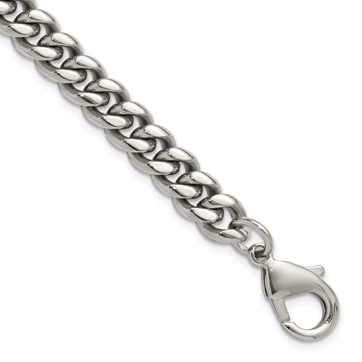 Stainless Steel Curb Link Chain Bracelet — 8.5 in · Stainless Steel · 8 mm