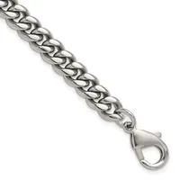 Stainless Steel Curb Link Chain Bracelet — 8.5 in · Stainless Steel · 8 mm