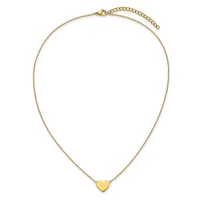 Gold-toned chain necklace with a small heart-shaped pendant, displayed against a white background.