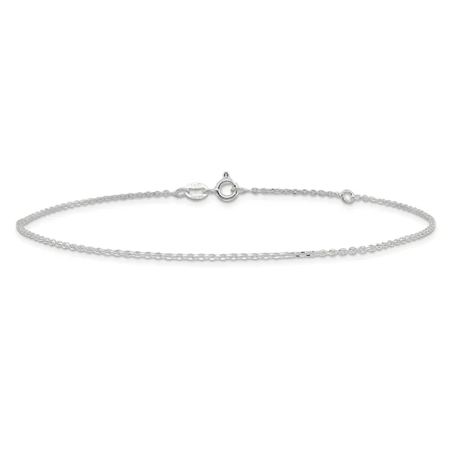 A thin silver chain bracelet with a lobster clasp closure and small adjustment bead, displayed against a white background.