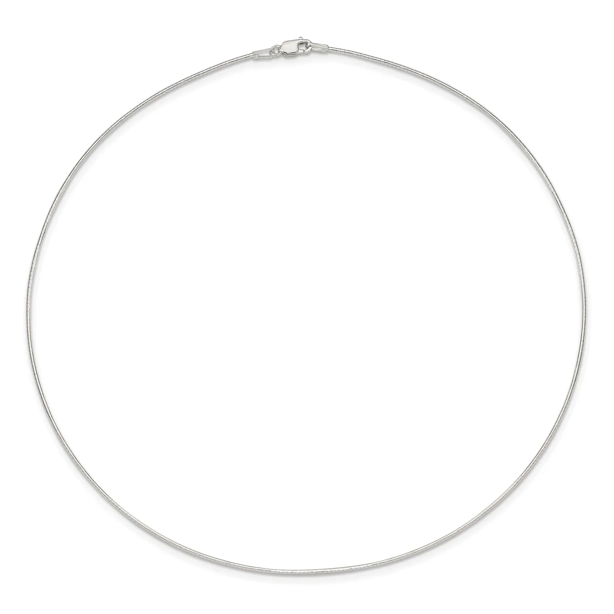 A thin silver-toned circular wire bangle bracelet with a small clasp closure at the top, displayed against a white background.
