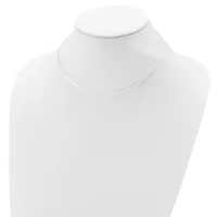A delicate silver-toned choker necklace displayed on a white mannequin bust.