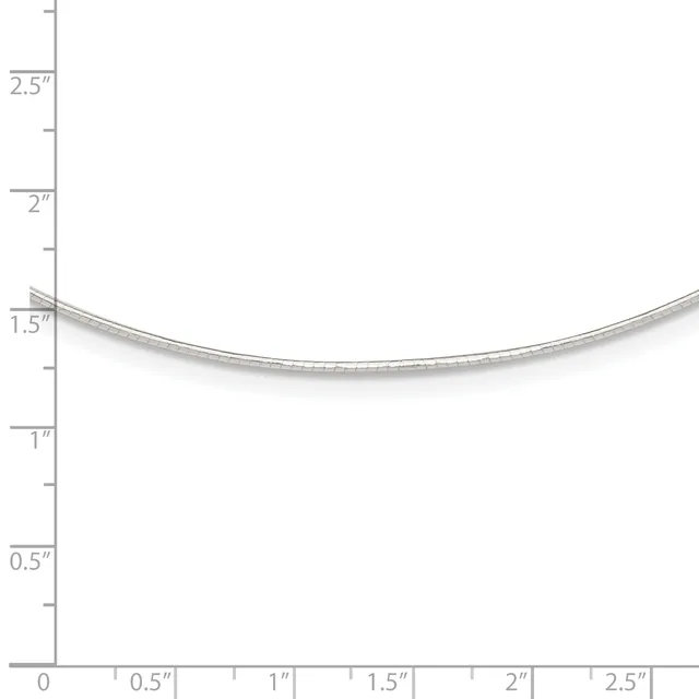 A curved metal wire or cable shown against a ruler marked in inches from 0 to 2.5 inches, with the wire's lowest point at approximately 1.5 inches.