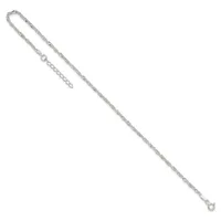 Silver-toned chain bracelet with an adjustable extender chain and small ring closures at each end, displayed diagonally on a white background.