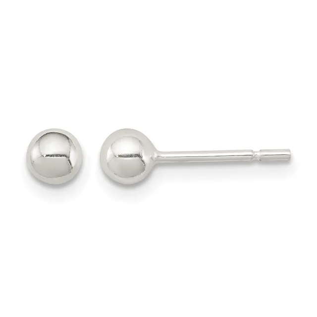 Sterling Silver 4mm Ball Earrings — 4 mm · Sterling Silver