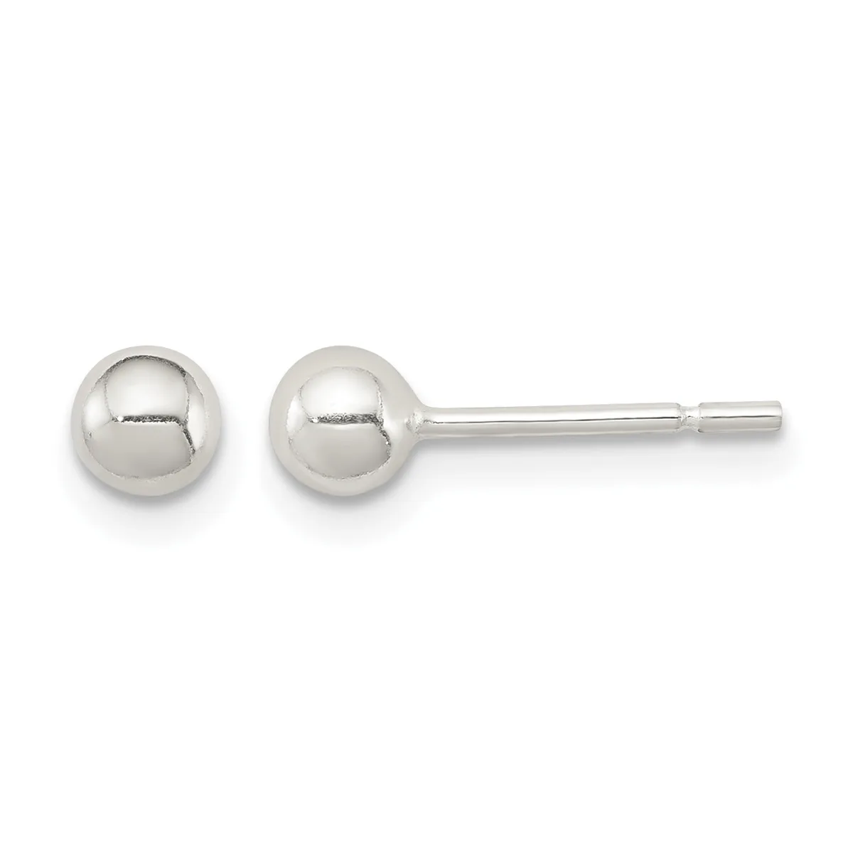 Sterling Silver 4mm Ball Earrings — 4 mm · Sterling Silver
