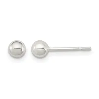 Sterling Silver 4mm Ball Earrings — 4 mm · Sterling Silver
