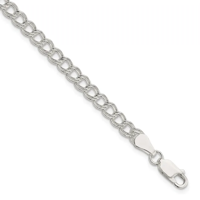 Sterling Silver 5mm Solid Double Link 7 inch Charm Bracelet — 6 · Sterling Silver · 5 mm
