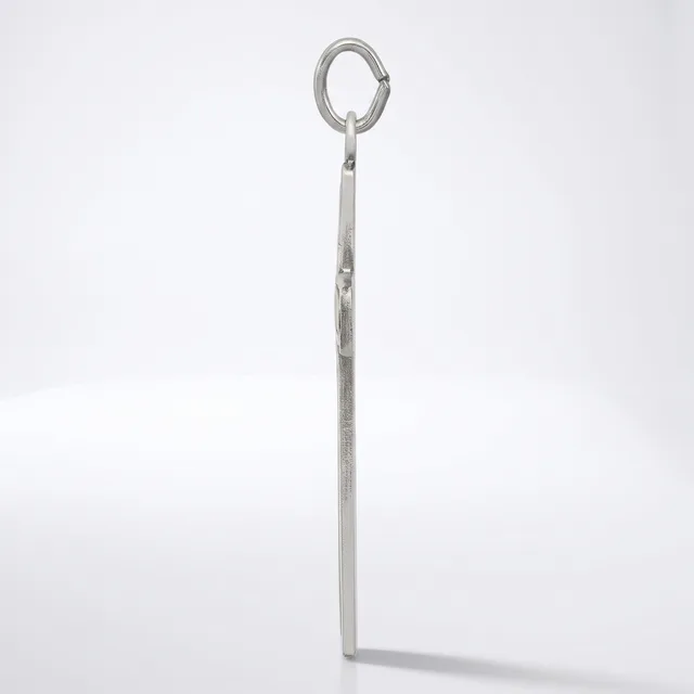A long, slender metal rod with a loop at the top and a right-angle bend near the bottom, displayed against a white background.