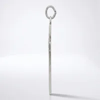 A long, slender metal rod with a loop at the top and a right-angle bend near the bottom, displayed against a white background.